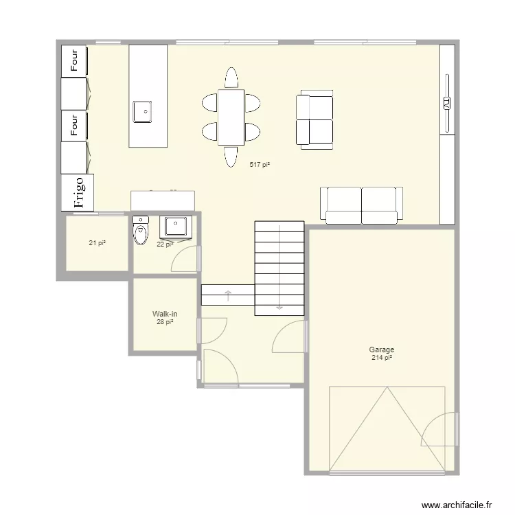 Viridis rez de chauss&eacute;e avec four double. Plan de 