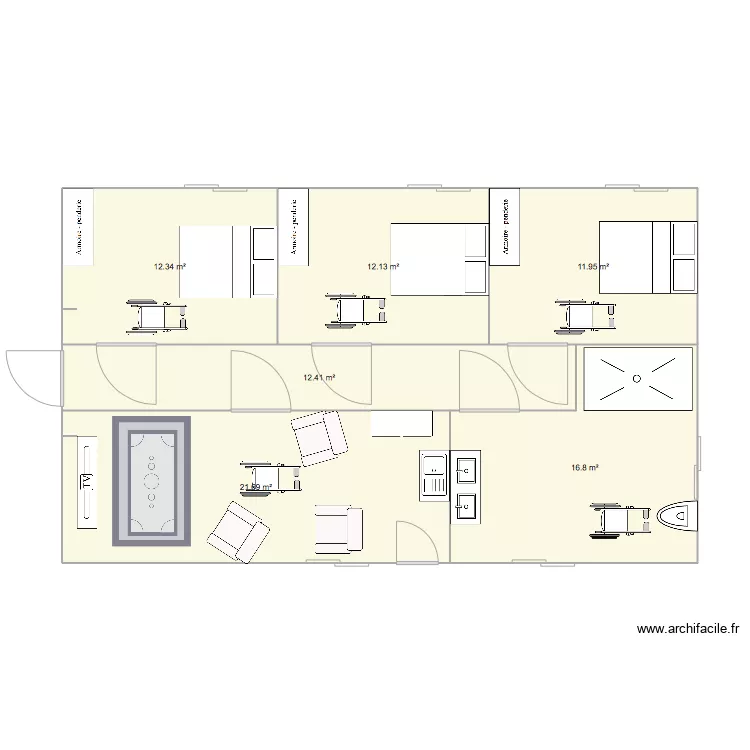 Maison accueil sp&eacute;cialis&eacute;e. Plan de 