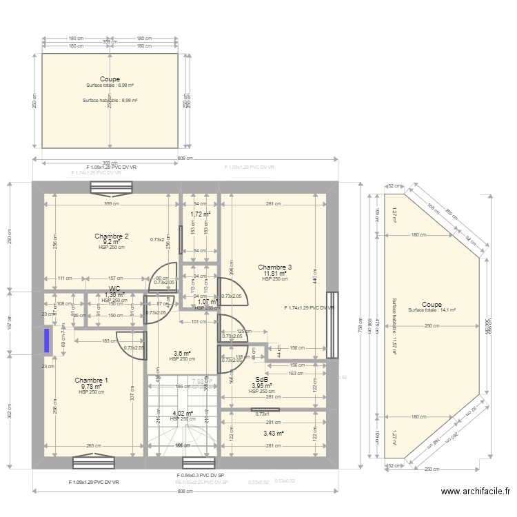 RIT-AE-12/12/22. Plan de 19 pièces et 108 m2