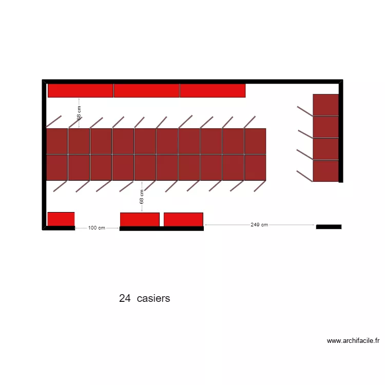 Casiers ESF le Sauze. Plan de 