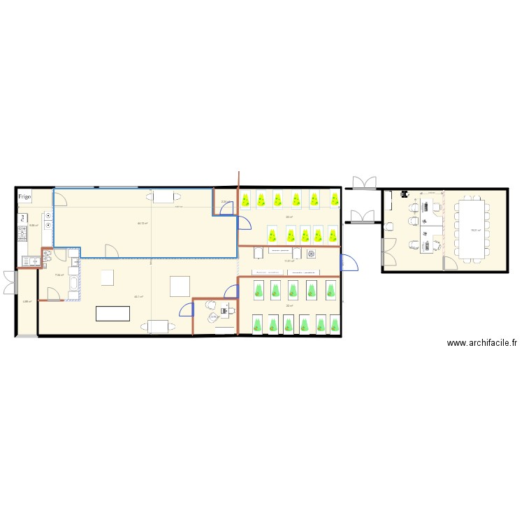 creche 18 avec bureau intérieur et passage 22 etp. Plan de 0 pièce et 0 m2