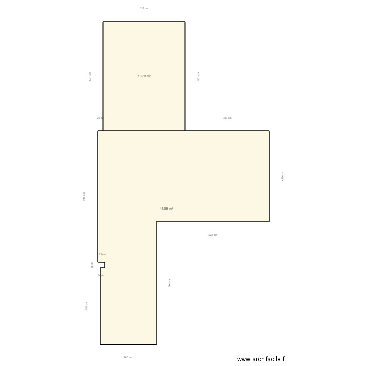 carpentier forques. Plan de 2 pièces et 66 m2