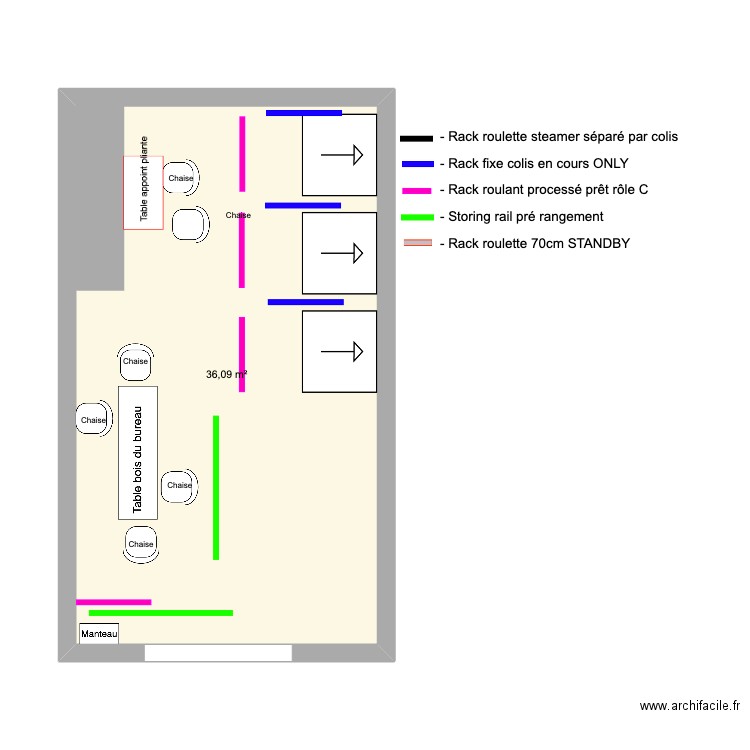 STUDIO - BAS. Plan de 1 pièce et 36 m2