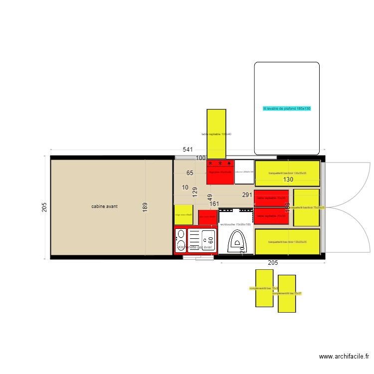 van amménagé L2 H2 4 couchages. Plan de 0 pièce et 0 m2