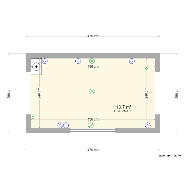 Abris jardin. Plan de 1 pièce et 11 m2