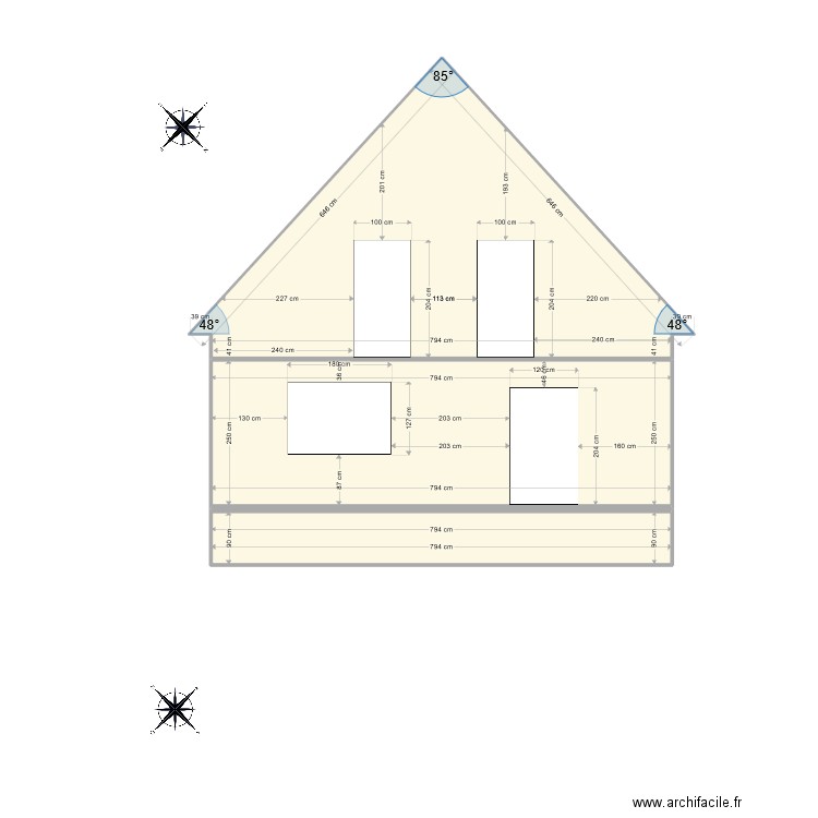 Facade SUD OUEST BASE. Plan de 0 pièce et 0 m2