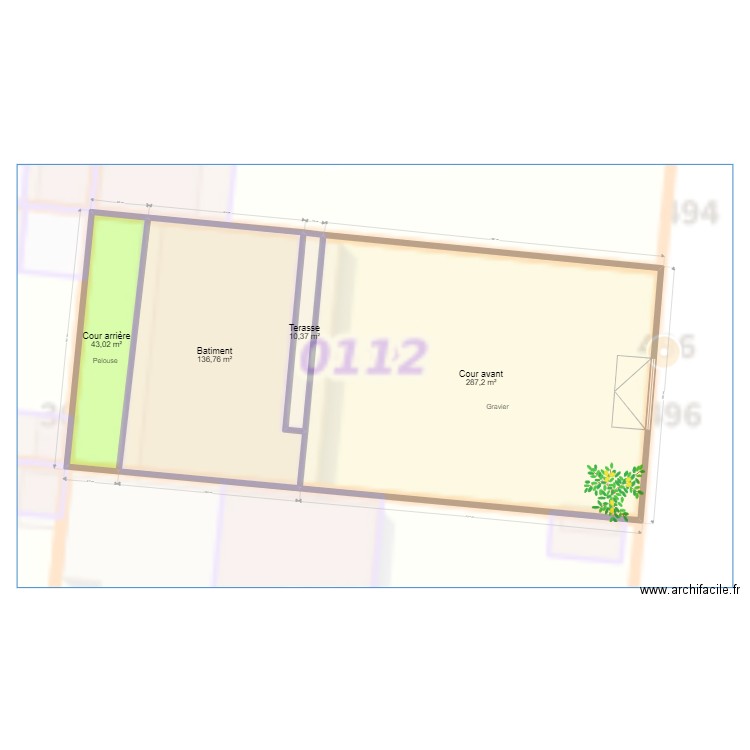 URBA Plan Masse AVANT TVX 91 MASSY AV MARECHAL LECLERC PROJET 250522 V ARL VRAIES COTES. Plan de 4 pièces et 477 m2