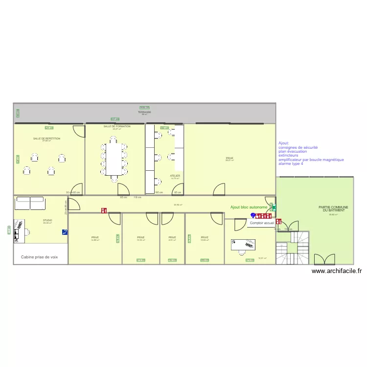 ART ACADEMY APRES TRAVAUX. Plan de ART ACADEMY APRES TRAVAUX. Plan de