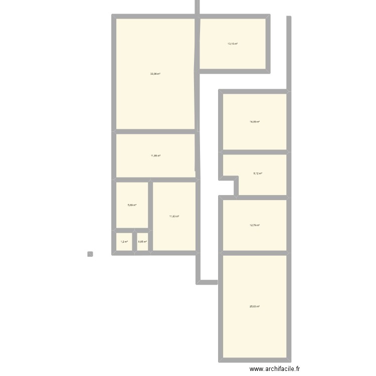 Plan habitation. Plan de 11 pièces et 142 m2