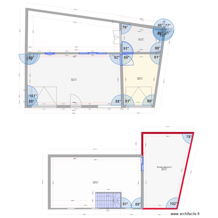 auray RDC, R+1 le 03-09-23 . Plan de 6 pièces et 180 m2