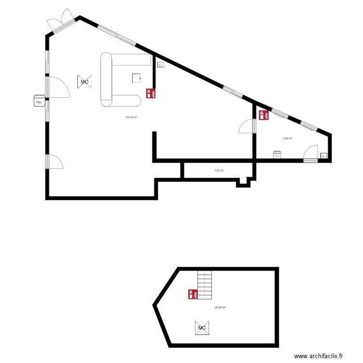 BAR AU BON COIN . Plan de 0 pièce et 0 m2