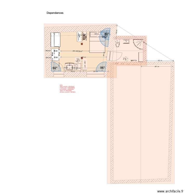 Meaulne Dépendances Projet. Plan de 1 pièce et 18 m2