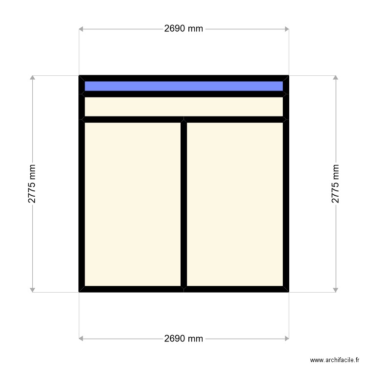 Repere PF1. Plan de 4 pièces et 6 m2