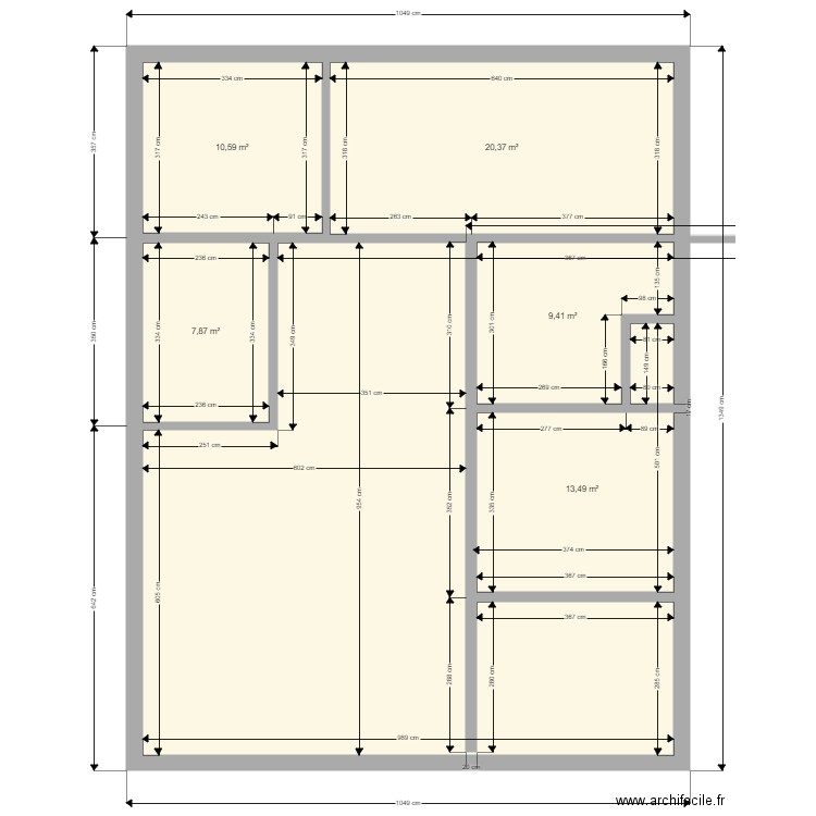 los. Plan de 6 pièces et -657 m2