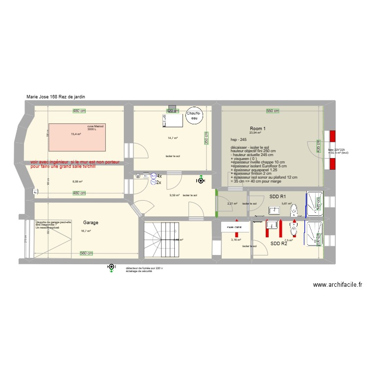 Marie Josee . Plan de 49 pièces et 612 m2