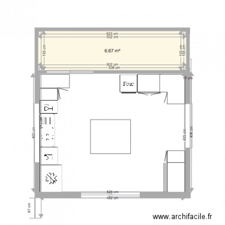 Cuisine. Plan de 0 pièce et 0 m2