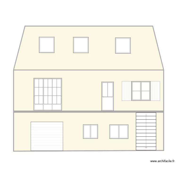 Fa&ccedil;ade avant. Plan de 