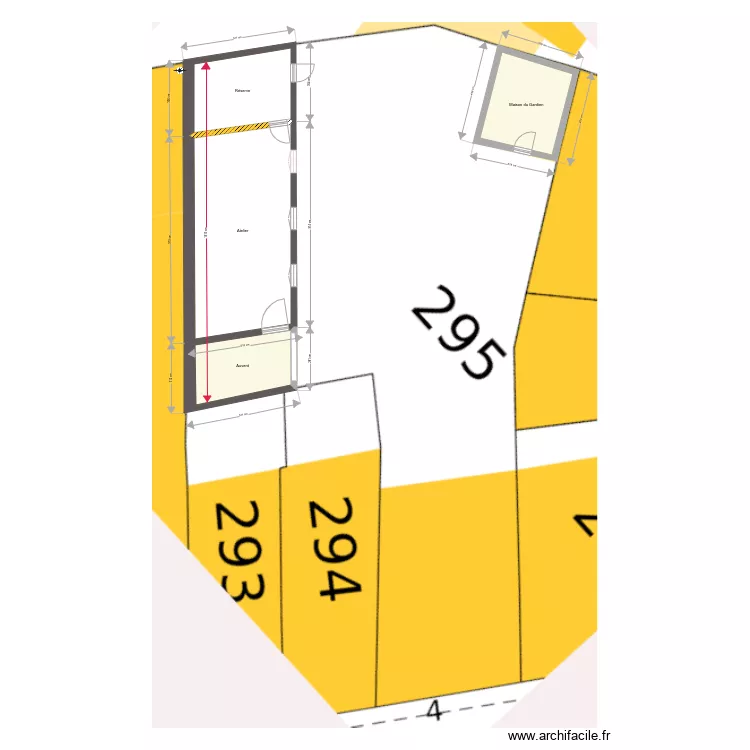 D&eacute;pendances sur cadastre NON hortho. Plan de 