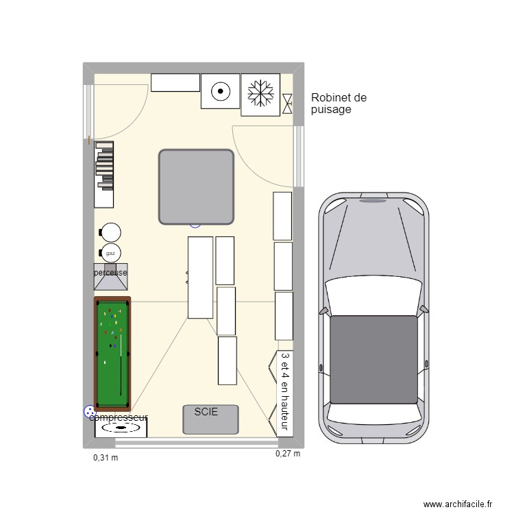 garage01. Plan de 1 pièce et 16 m2