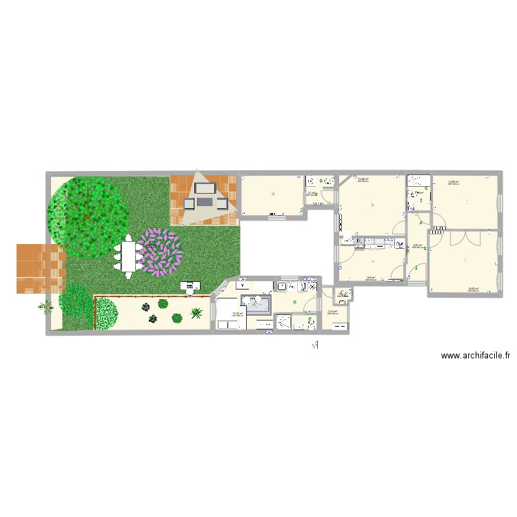 STUDIO MELOU. Plan de 11 pièces et 197 m2
