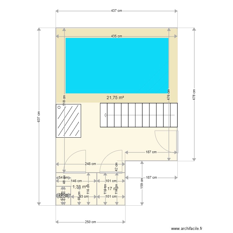 Piscine sur mesure. Plan de 0 pièce et 0 m2