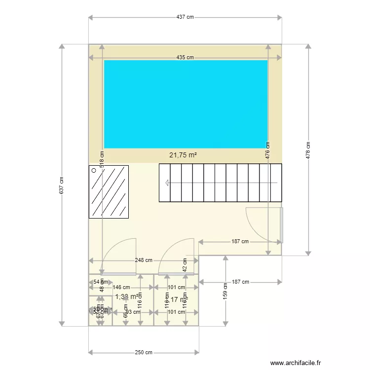 Piscine sur mesure. Plan de Piscine sur mesure. Plan de
