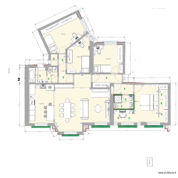 base cotée Jaures projet amandine V3. Plan de 0 pièce et 0 m2