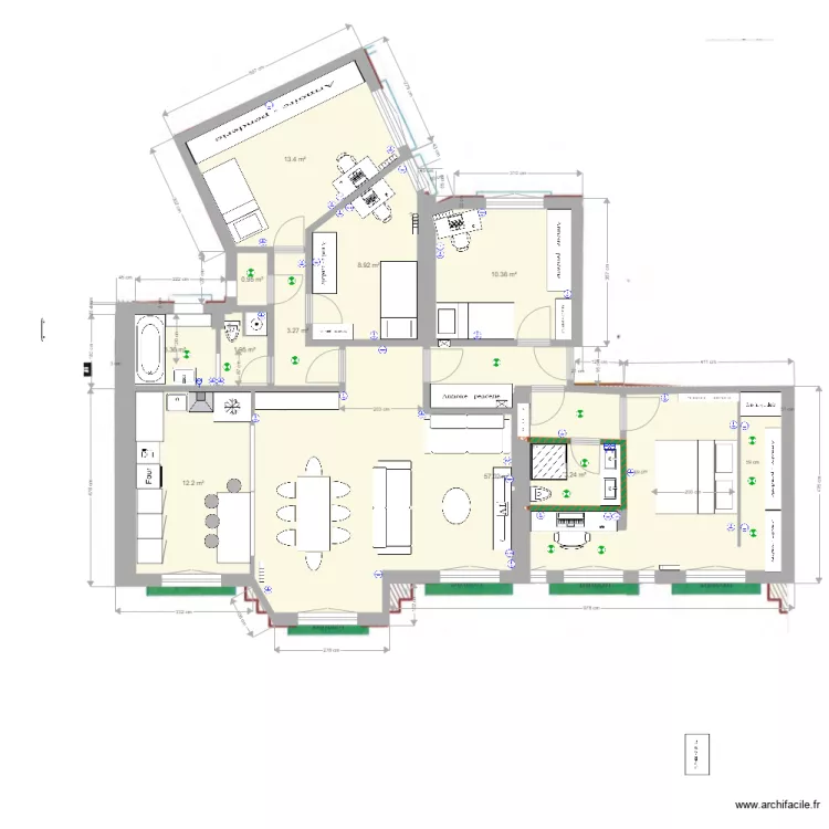 base cot&eacute;e Jaures projet amandine V3. Plan de 