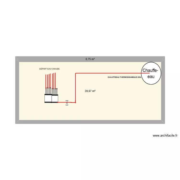 NOURICE EAU CHAUDE SEGUIN. Plan de 