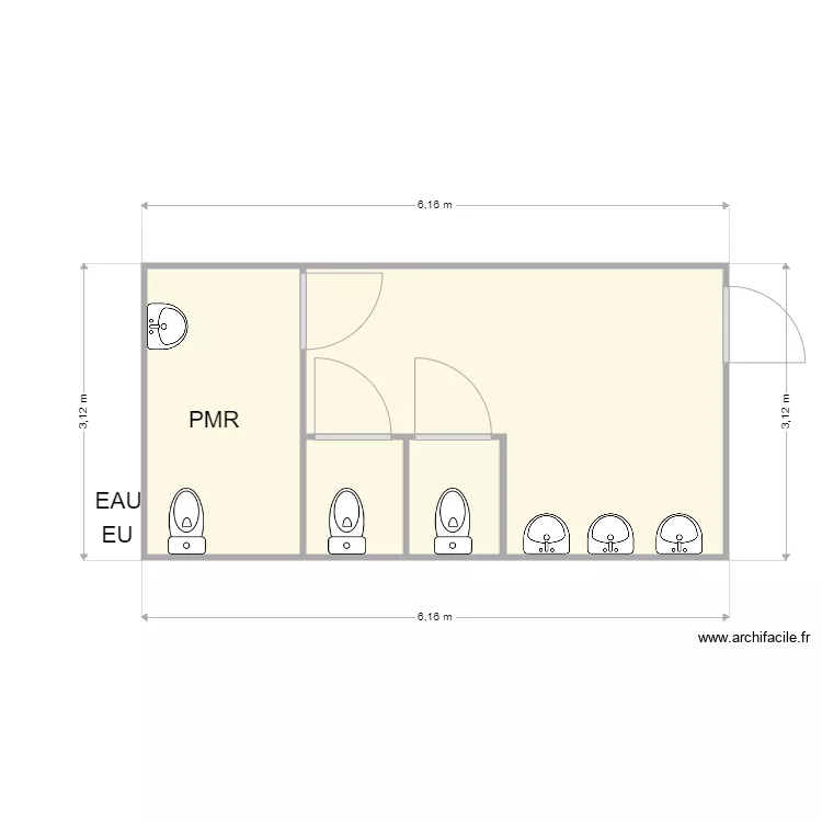 SANITAIRE ACSJ1709P. Plan de 