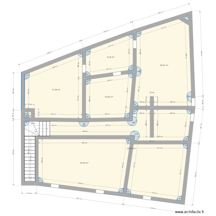 Plan Aubière 1er étage new. Plan de 6 pièces et 122 m2