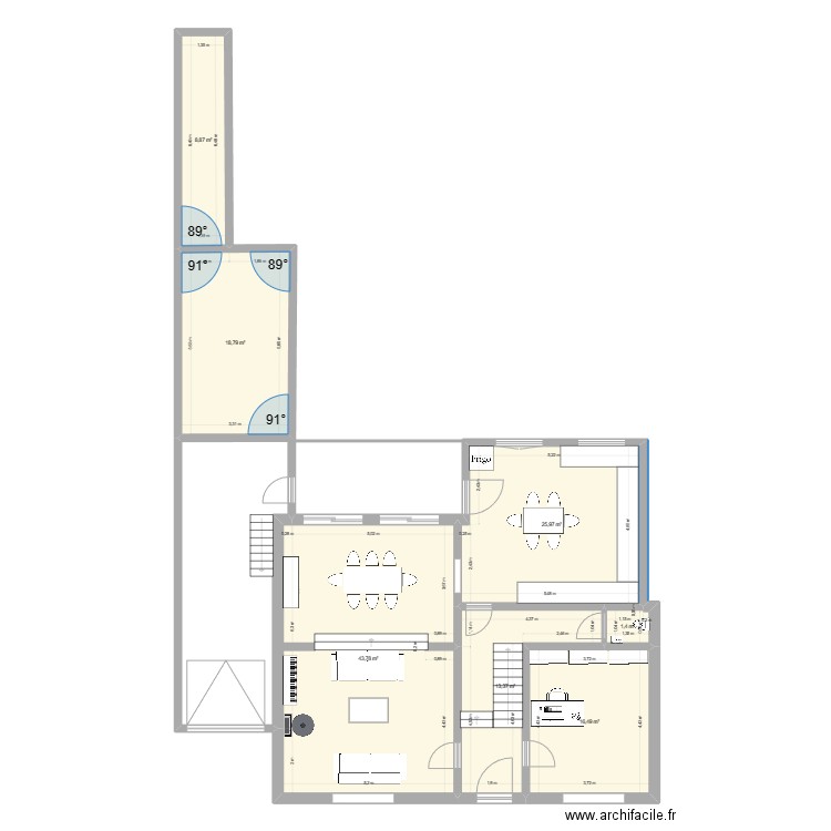 maison LIM. Plan de 7 pièces et 129 m2