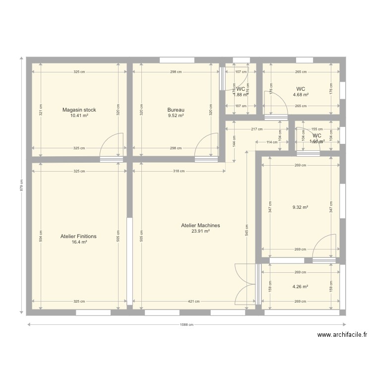 Plan Usine Plein Pied Final. Plan de 0 pièce et 0 m2