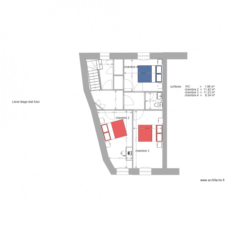 librat nouvelle partie  étage etat futur. Plan de 0 pièce et 0 m2