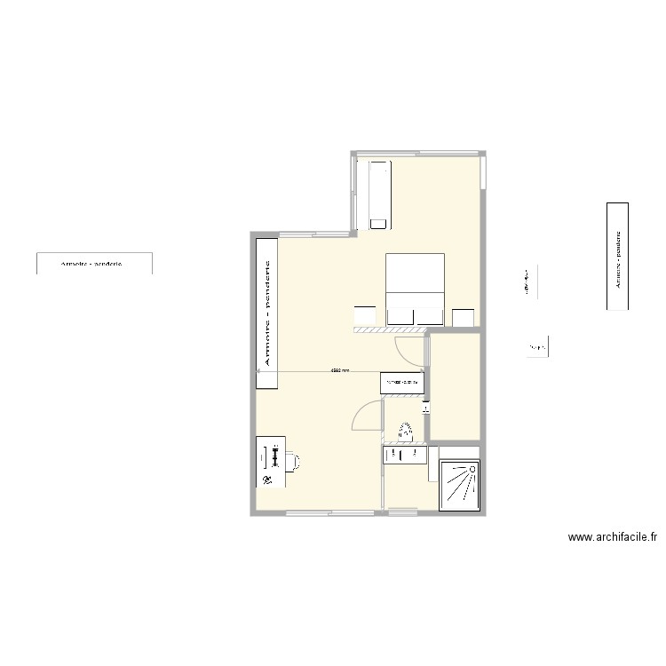 aménagement toiture 2. Plan de 4 pièces et 51 m2