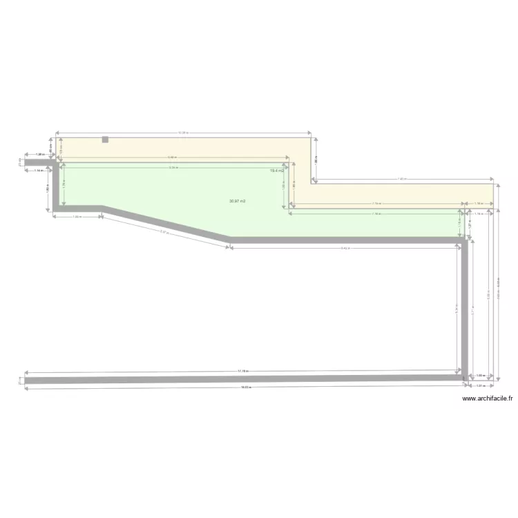 terrasse. Plan de 