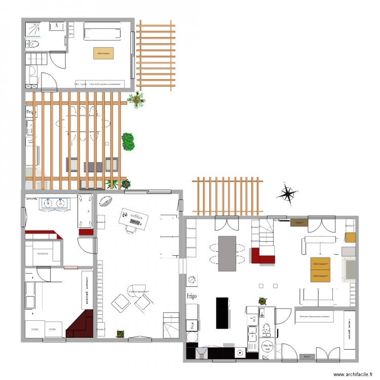 MAISON COTES. Plan de 9 pièces et 136 m2