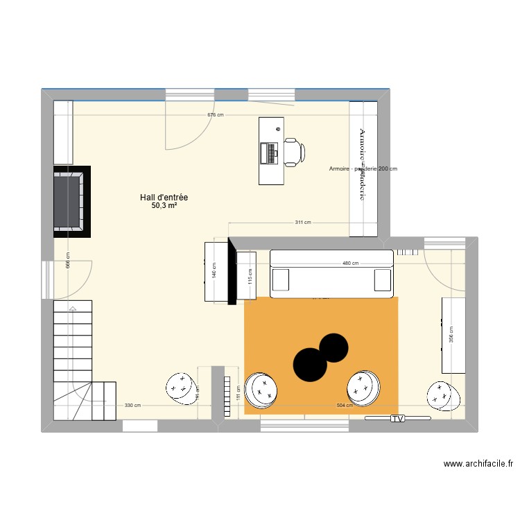 hall d entree Houbotte. Plan de 0 pièce et 0 m2