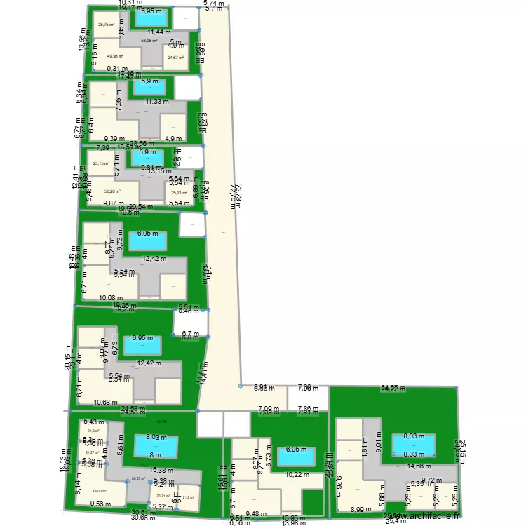 plan deriere vieux marche 3. Plan de 66  et 5647 m²