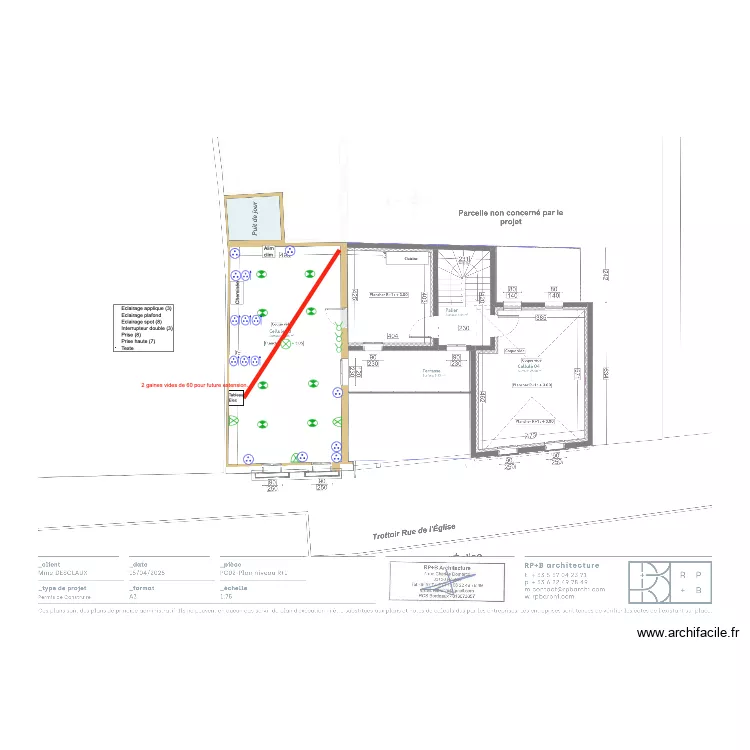 Etage bureau Caud&eacute;ran. Plan de 