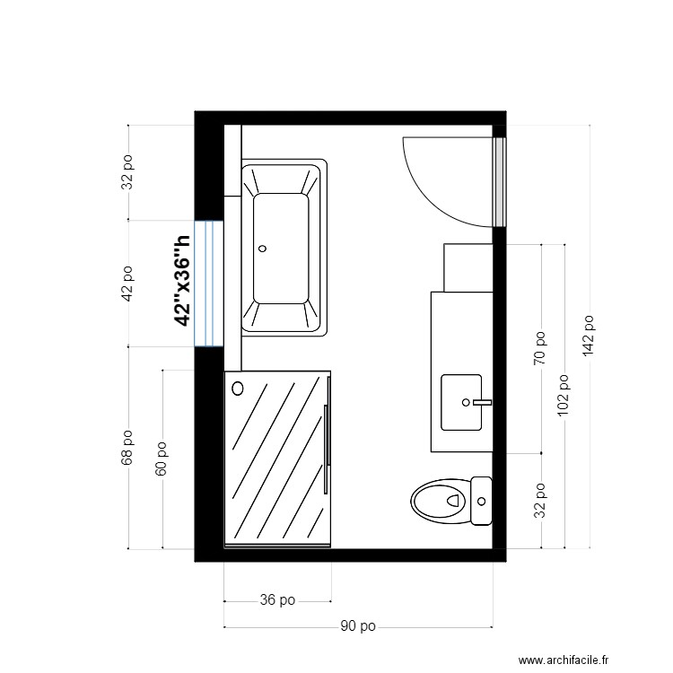 laurianne. Plan de 1 pièce et 8 m2