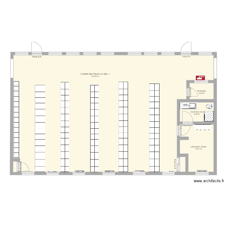 casier secondaire 1  214 pdc. Plan de 0 pièce et 0 m2