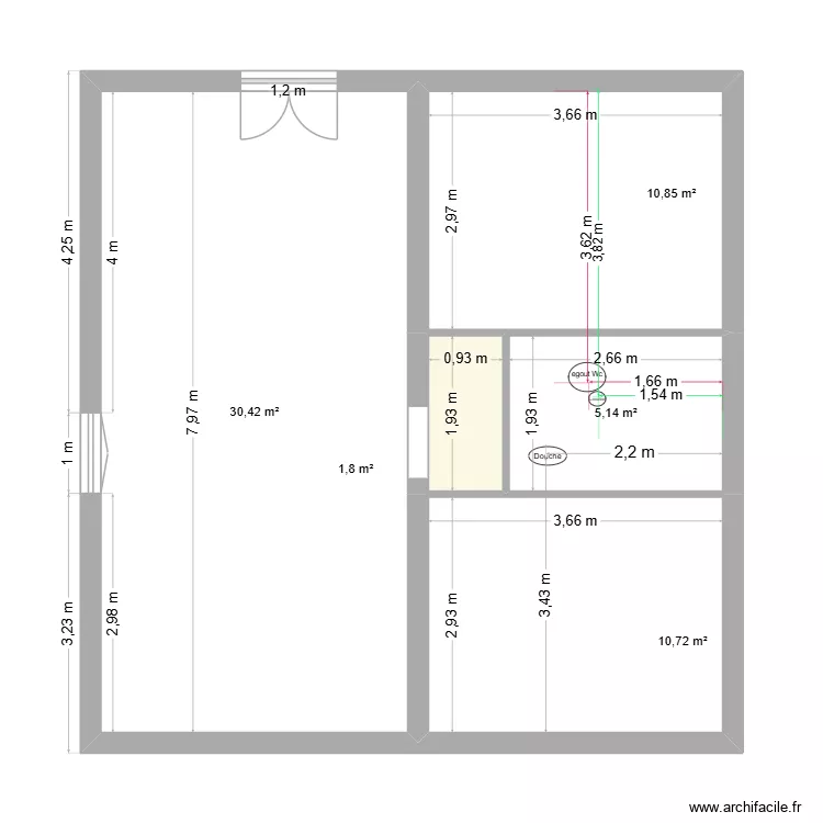 plan pour création alle de bain Egout. Plan de 5 Pièces et 59 m² plan pour création alle de bain Egout. Plan de 5 Pièces et 59 m²
