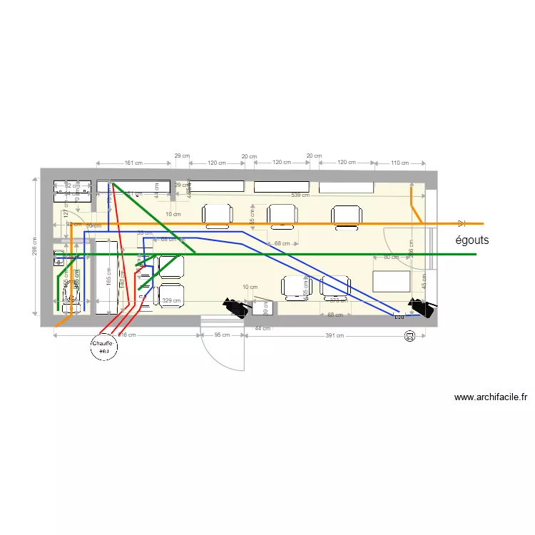 salon coiffure test. Plan de 