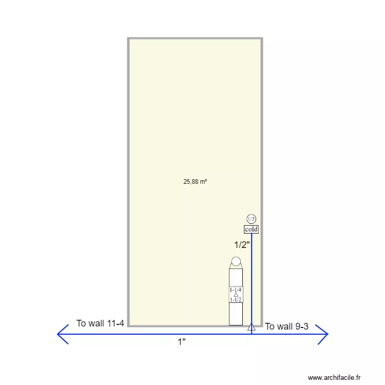 wall 11 3 cabinet and piping X 3. Plan de 