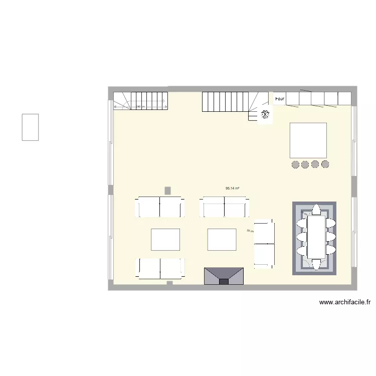 salon escalier invers&eacute; lolo bis. Plan de 