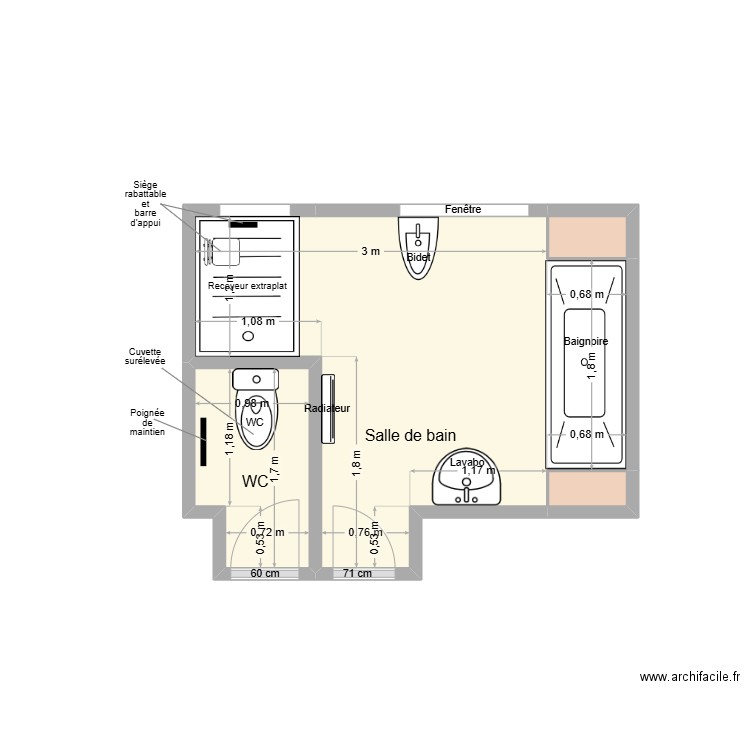 CAUJOLLE Adaptation. Plan de 4 pièces et 10 m2