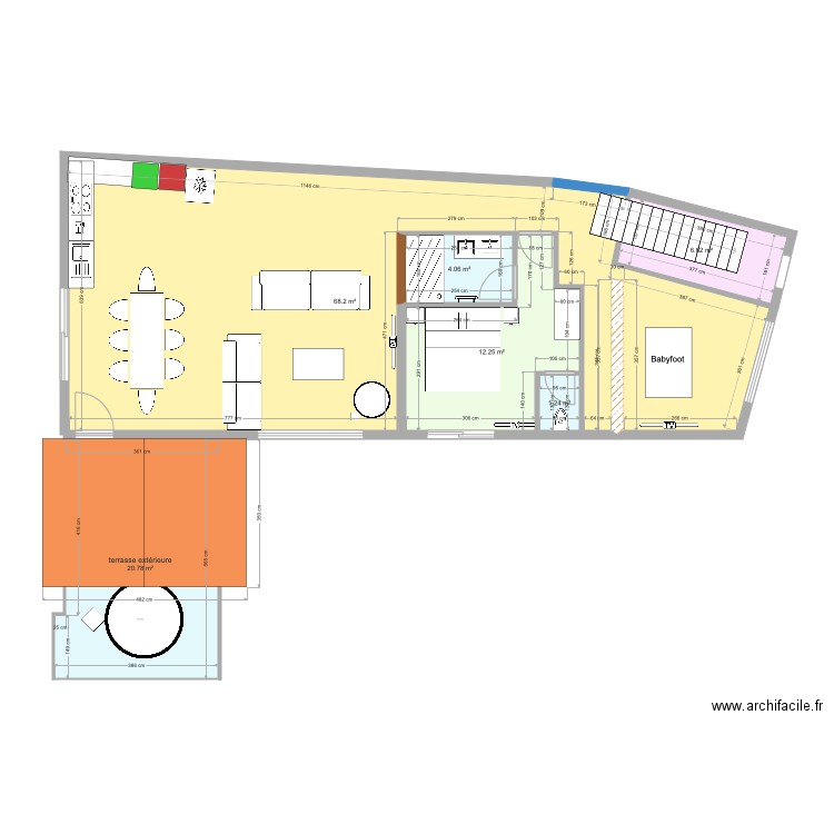 les angles étage salon mofifications 1. Plan de 0 pièce et 0 m2