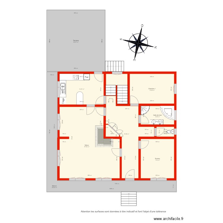 BI 2889 rdc côté. Plan de 0 pièce et 0 m2