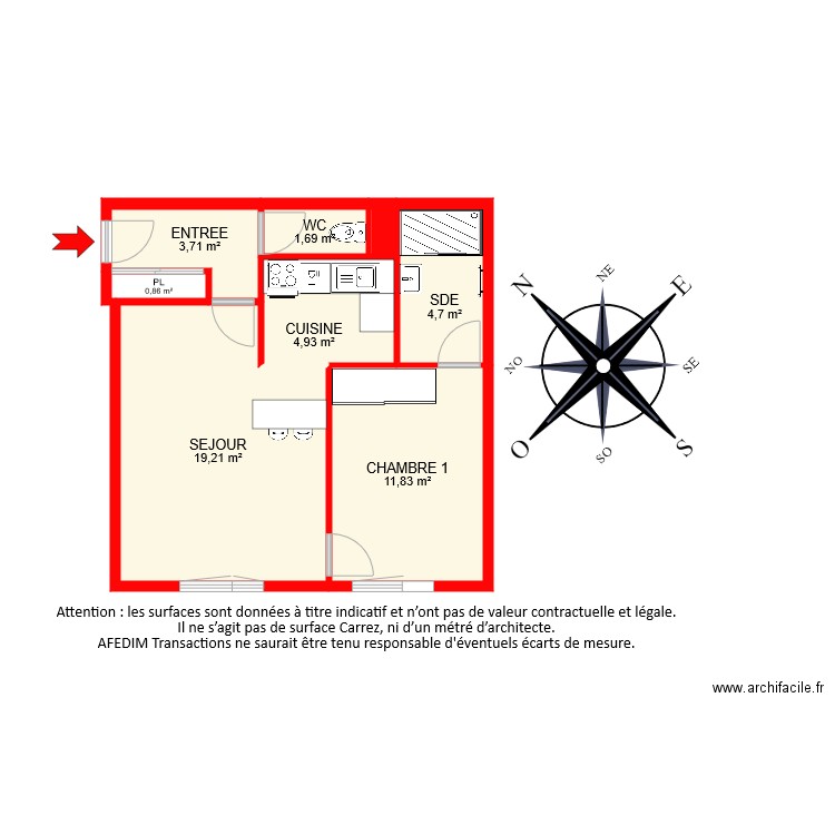 BI8760. Plan de 8 pièces et 47 m2